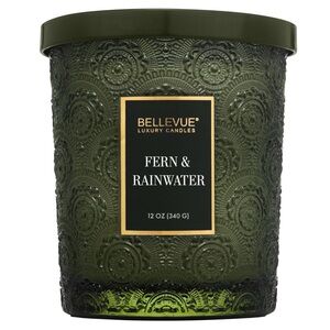 Bellevue Double Wick 12 oz Luxury Candle ~ FERN AND RAINWATER ~ New!